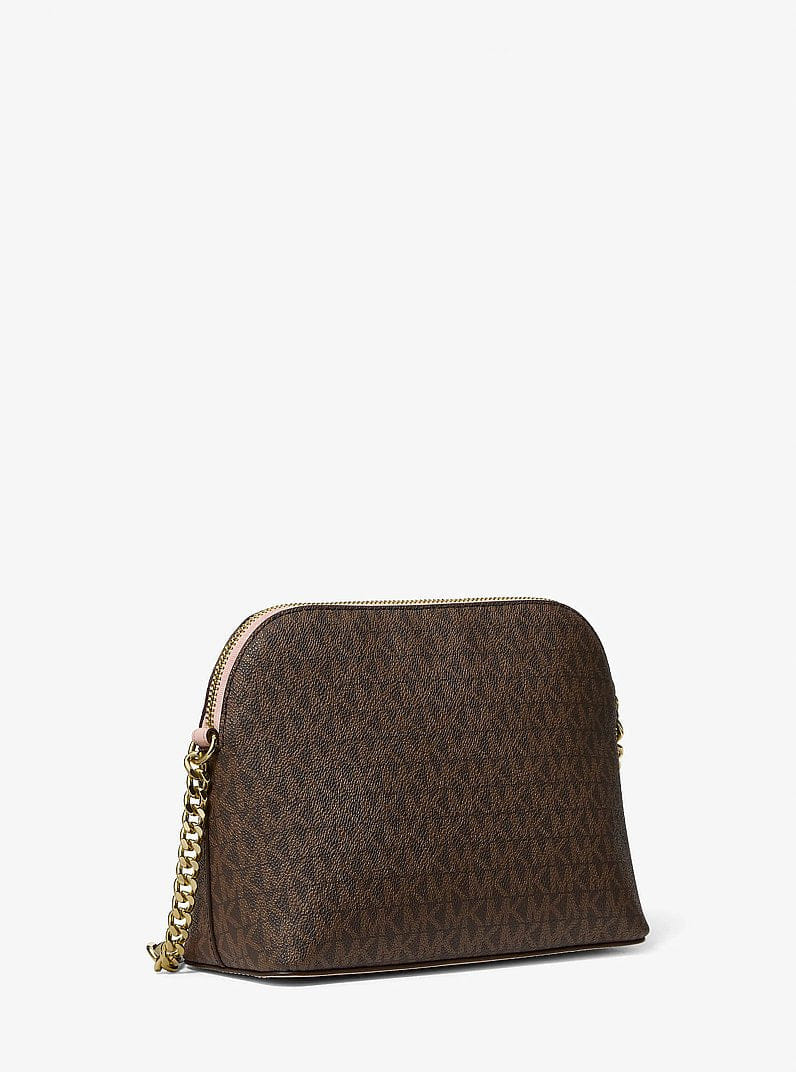 Michael Kors Jet Set Travel Medium Logo Dome Crossbody Bag Powder Blush