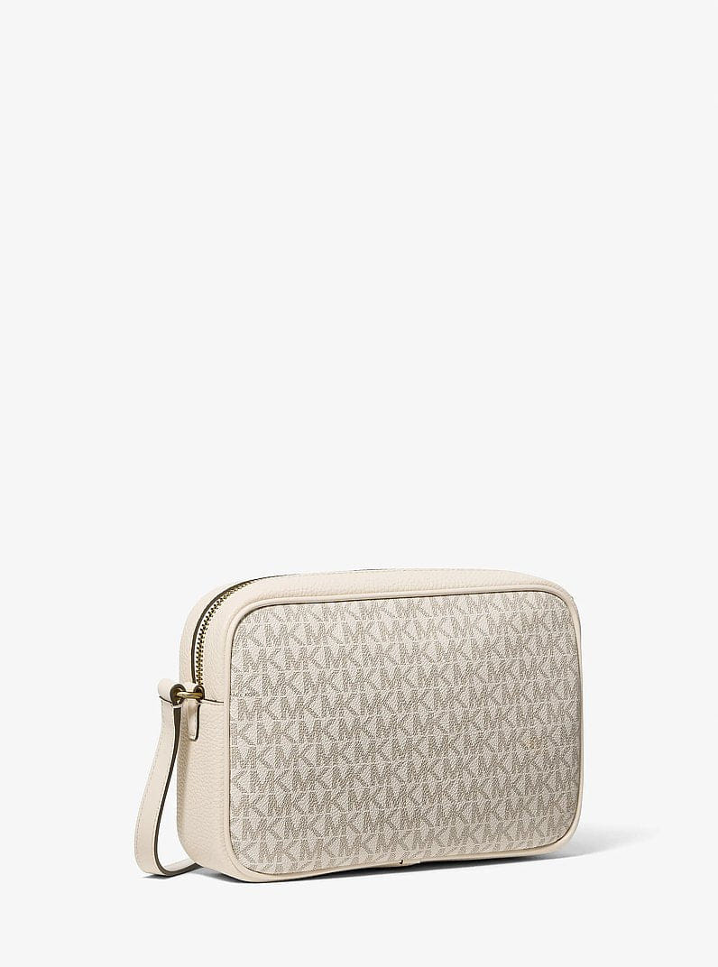 Michael Kors Jet Set Travel Large Signature logo Camera Crossbody Bag Lt Crm Multi