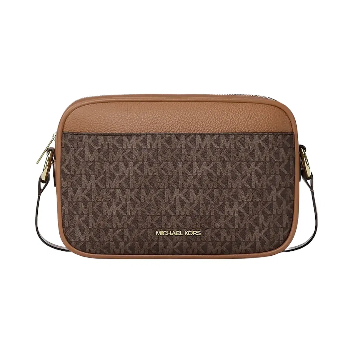 Michael Kors Jet Set Travel Large Signature logo Camera Crossbody Bag Brown
