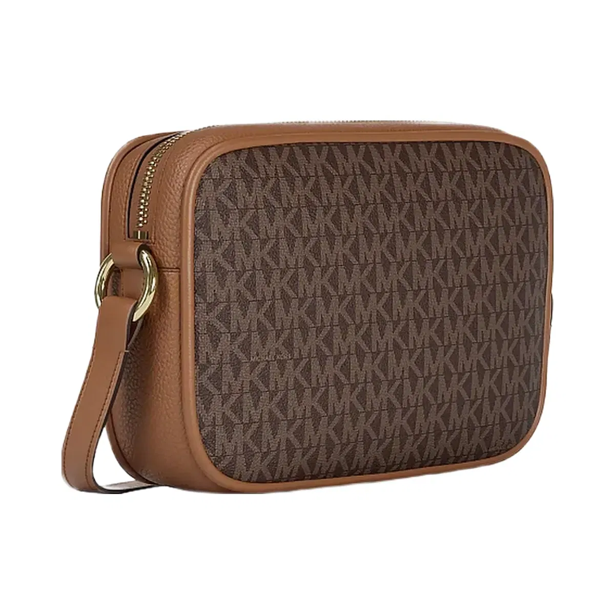Michael Kors Jet Set Travel Large Signature logo Camera Crossbody Bag Brown