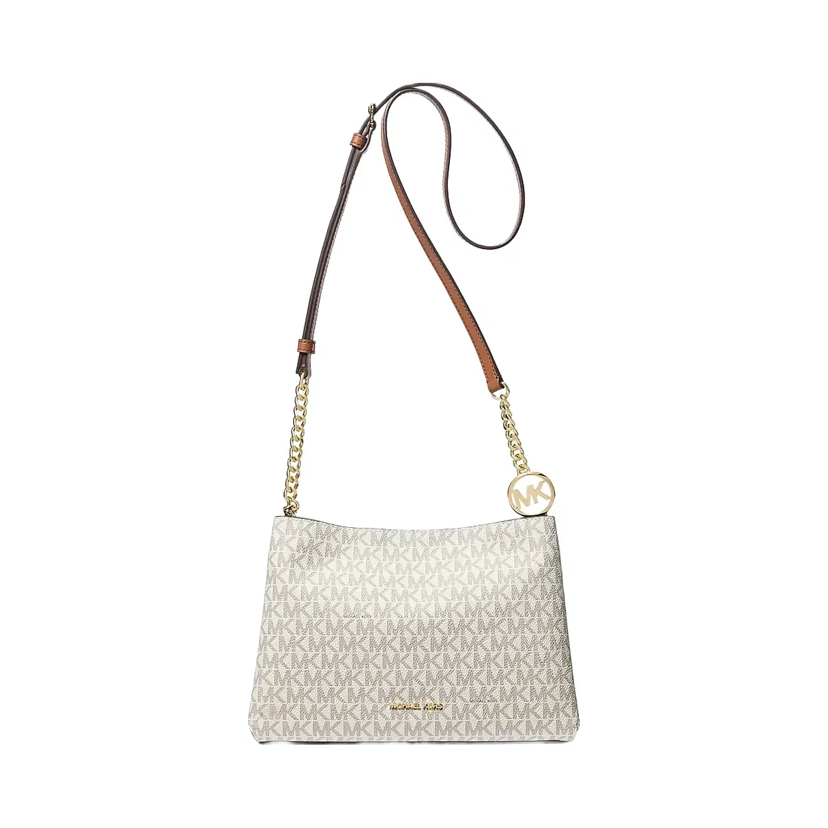 Michael Kors Christina Small Signature Logo Crossbody Bag Vanilla