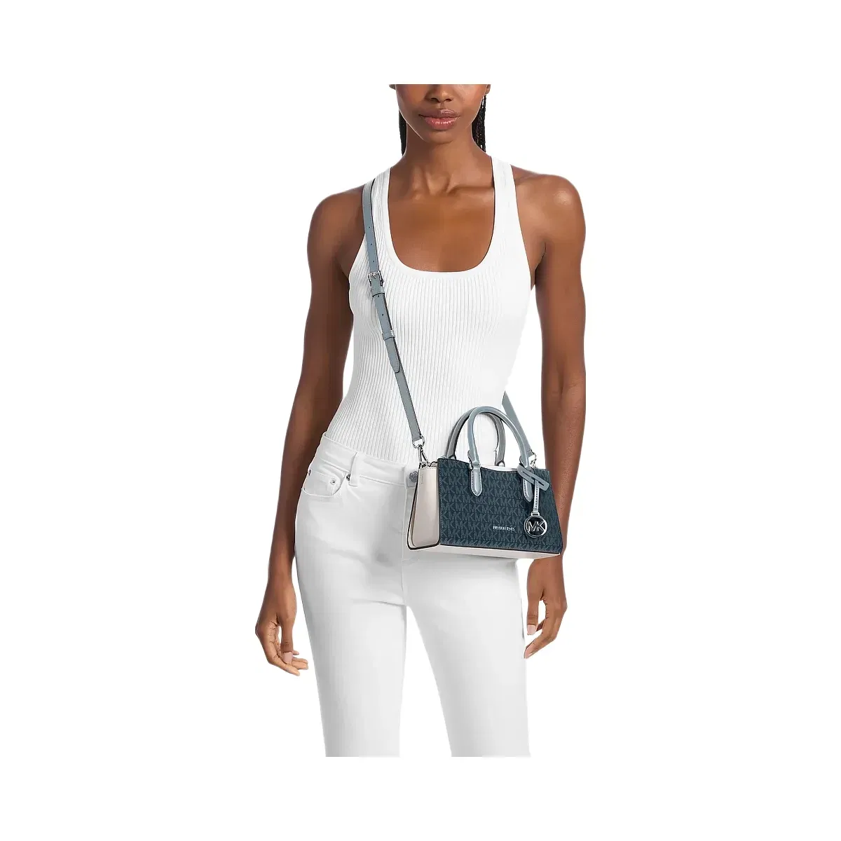 Michael Kors Arden Small Color-Block Signature Logo Messenger Bag Admirl Multi