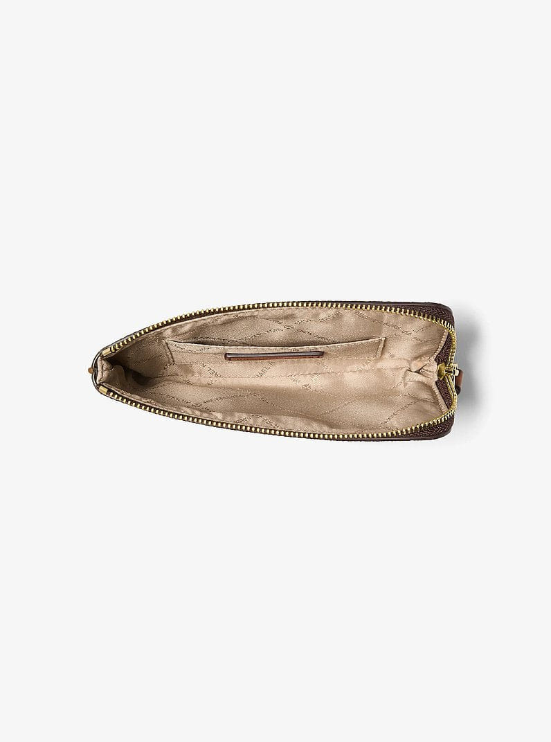 Michael Kors Jet Set Travel Small Signature Logo Wristlet Brown