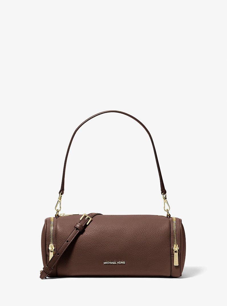 Michael Kors Jet Set Travel Small Pebbled Leather Convertible Crossbody Bag Nutmeg
