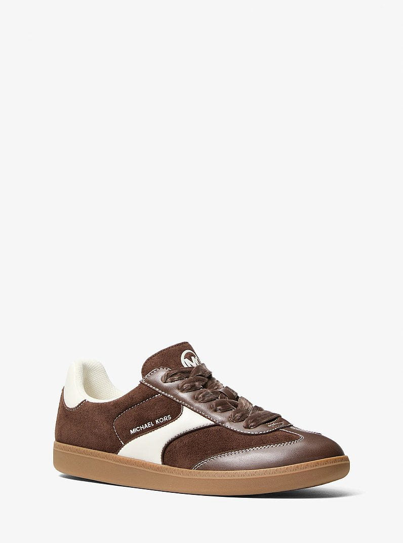 Michael Kors Benny Polyester Microsuede Sneaker Nutmeg