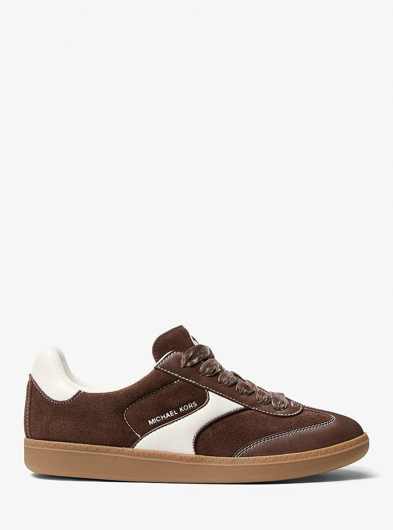 Michael Kors Benny Polyester Microsuede Sneaker Nutmeg