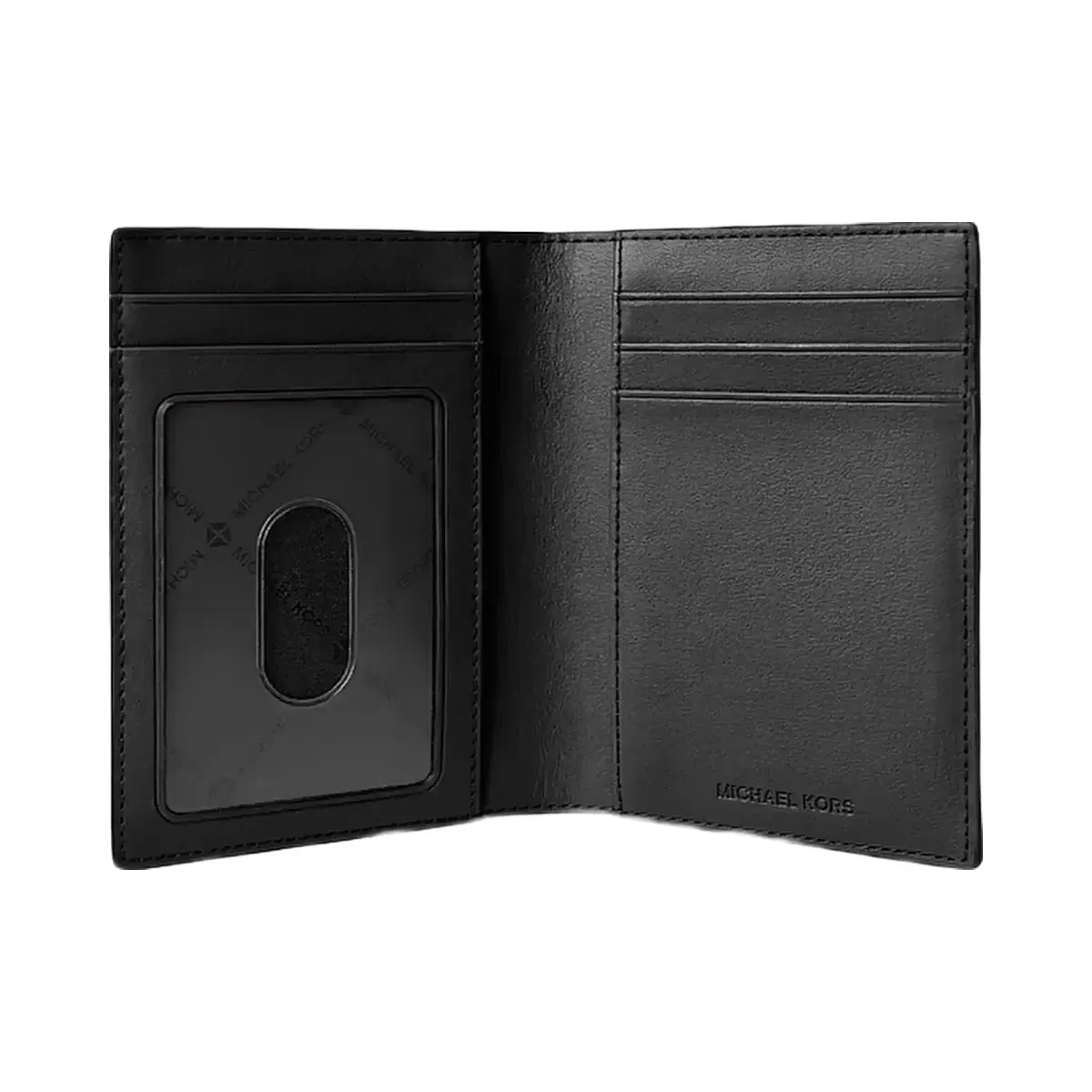 Michael Kors Cooper Pebbled Leather Bi-Fold Card Case Black