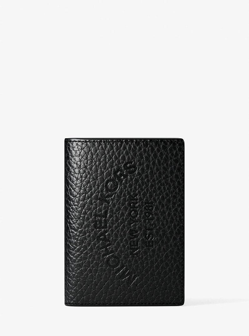 Michael Kors Cooper Pebbled Leather Bi-Fold Card Case Black