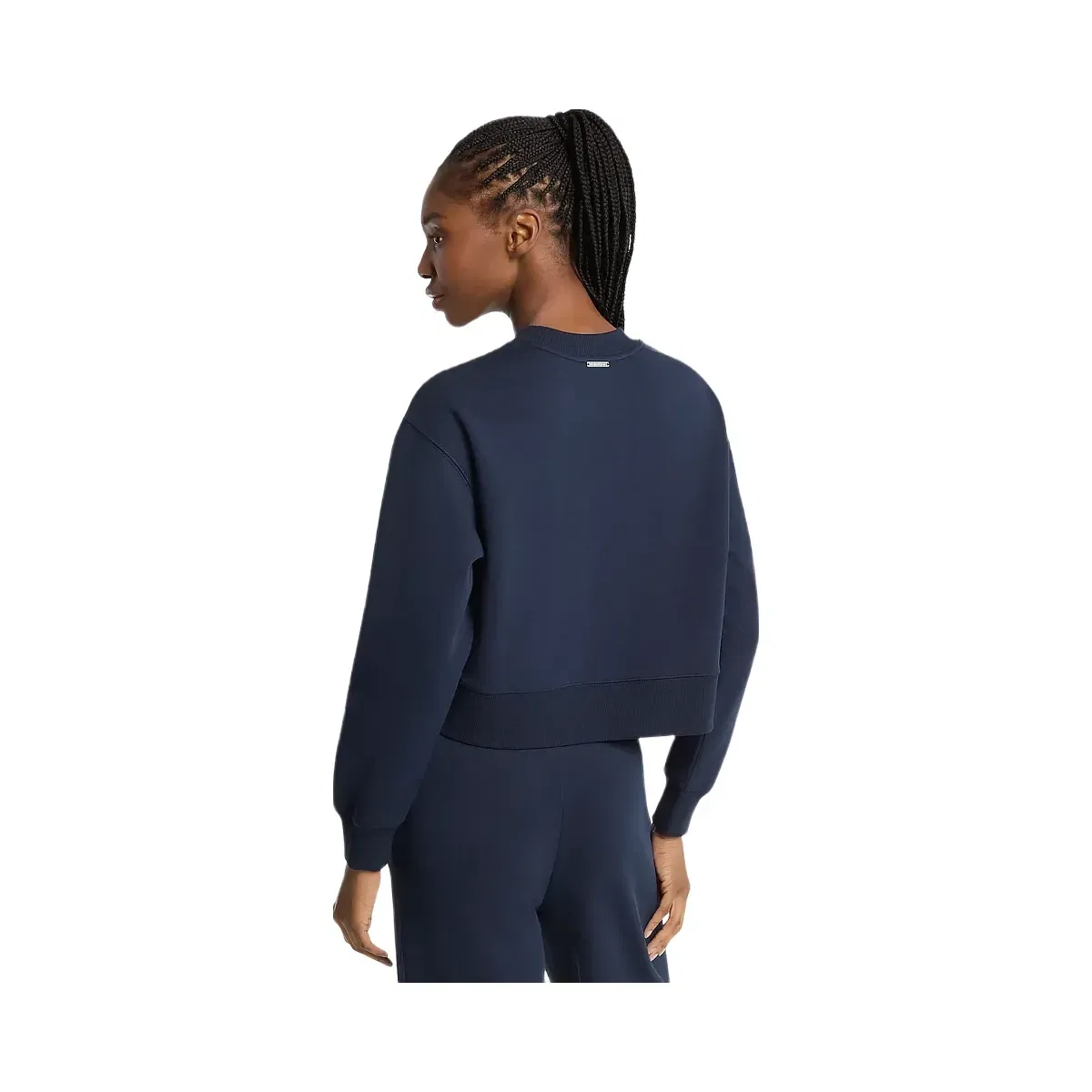 Michael Kors Graphic Logo Cotton Blend Cropped Sweatshirt Midnightblue
