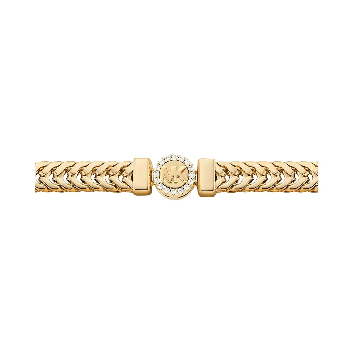 Michael Kors Pavé Logo Foxtail Chain Necklace Gold