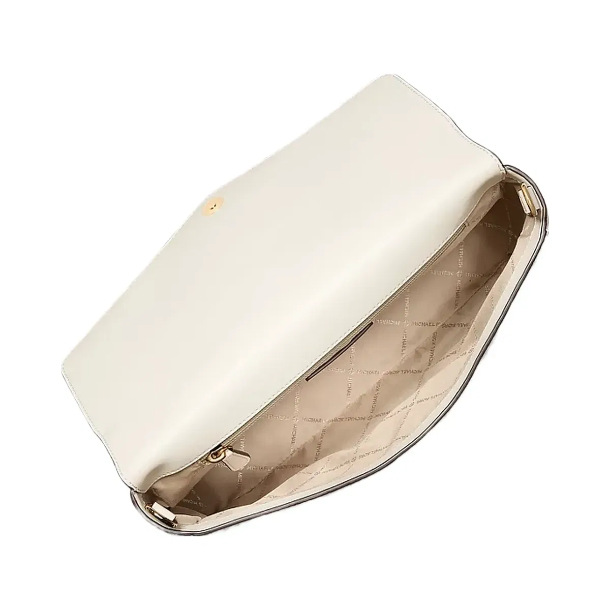 Michael Kors Kacey Large Pebbled Leather Convertible Shoulder Bag Lt Cream
