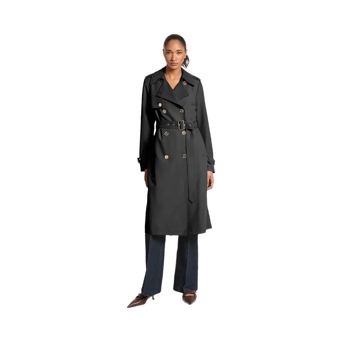 Michael Kors Drapey Trench Coat Black