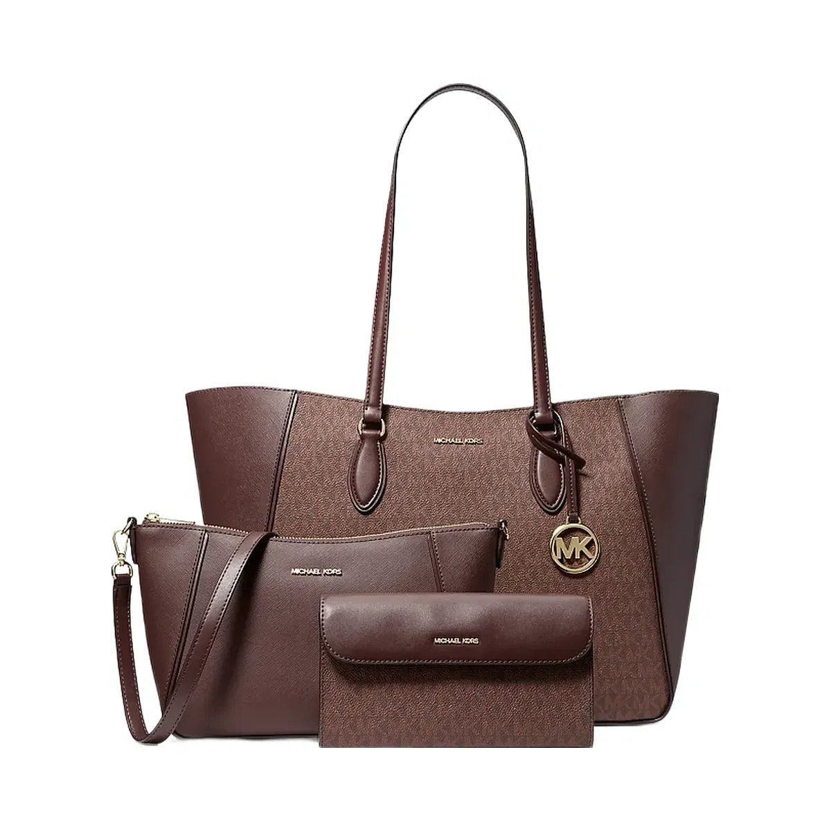 Michael Kors Jet Set Travel Large Signature Logo 3-in-1 Tote Bag Nutmeg