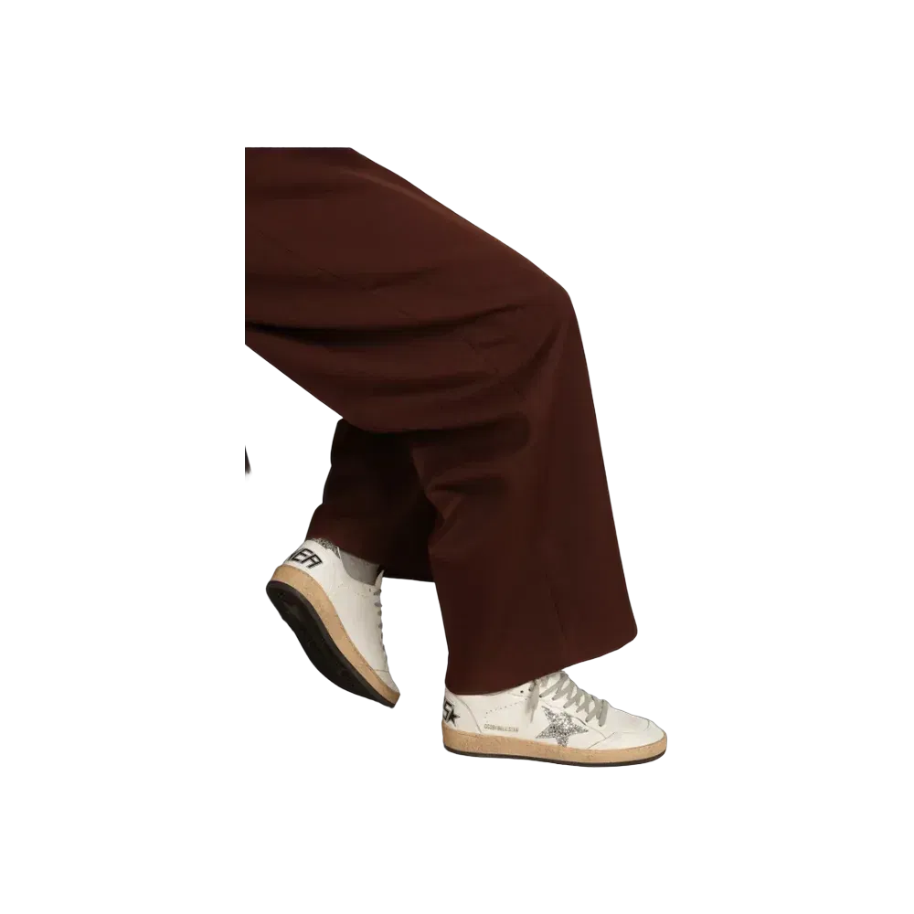 Golden Goose Ball Star In Nappa With Silver Glitter Star And Heel Tab