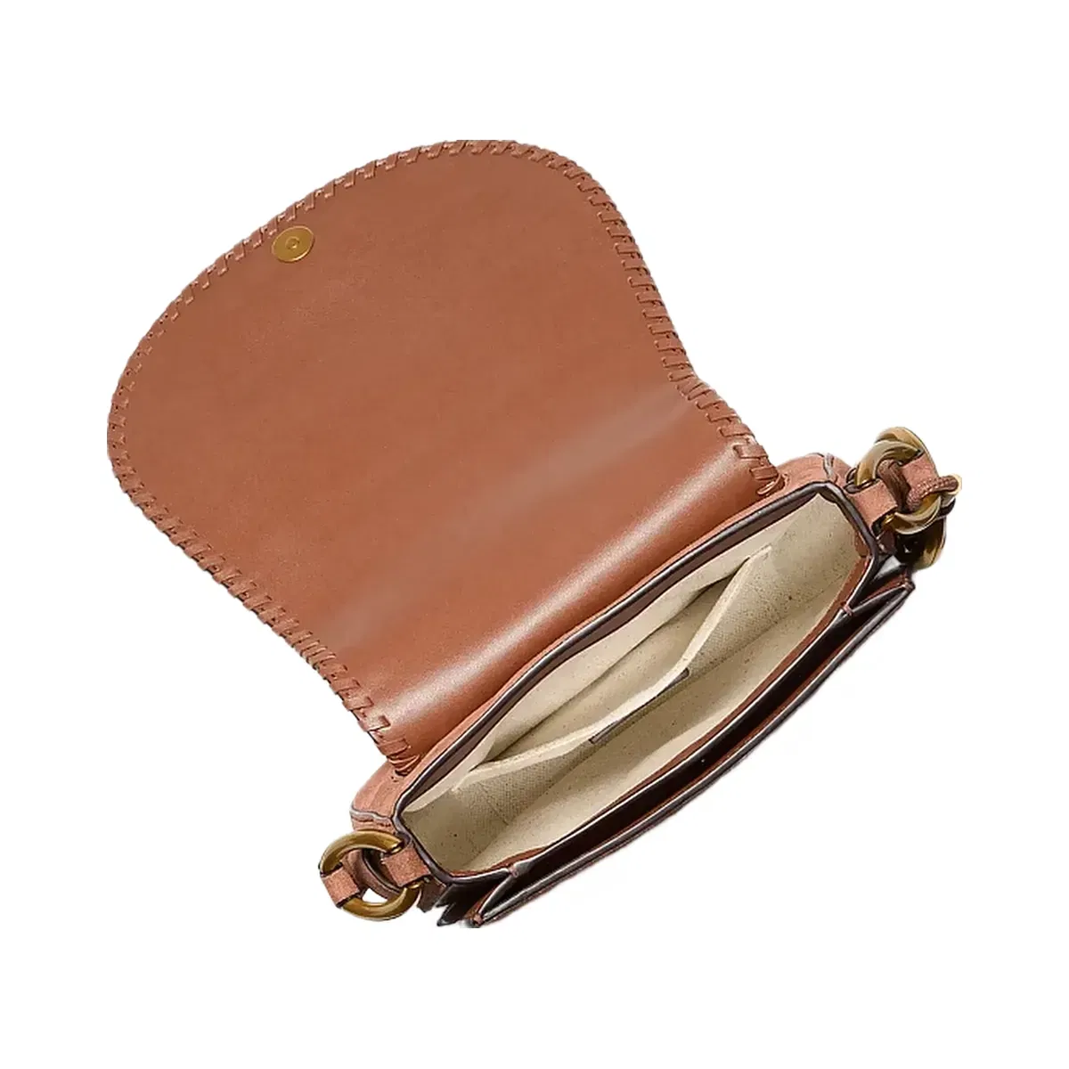 Michael Kors Josie Medium Whipstitched Suede Saddle Bag Luggage