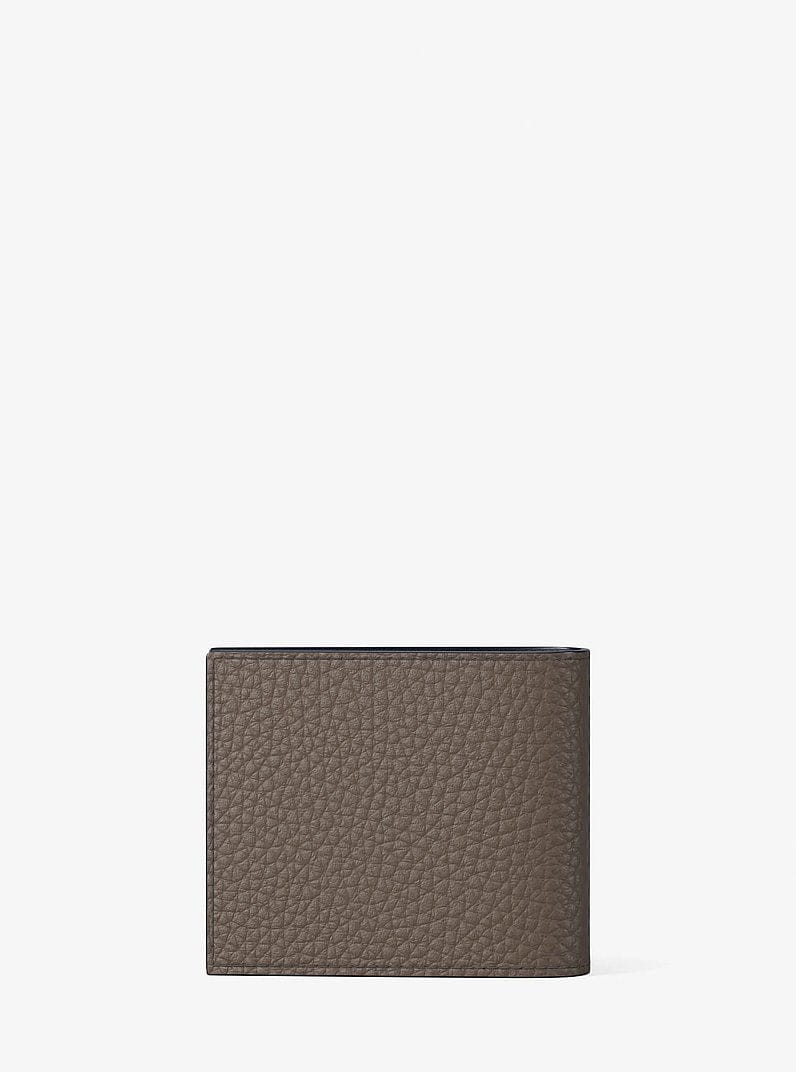 Michael Kors Cooper Pebbled Leather Billfold Wallet With Coin Pouch Mushroom