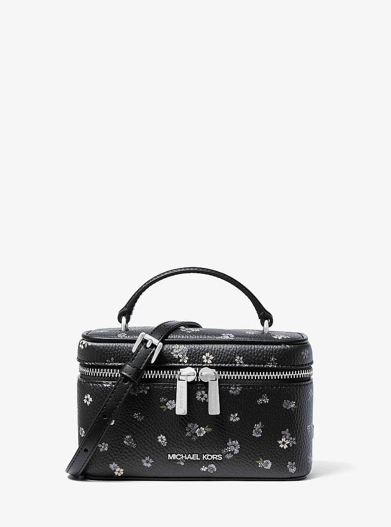 Michael Kors Vivi Small Floral Printed Vanity Crossbody Bag Black