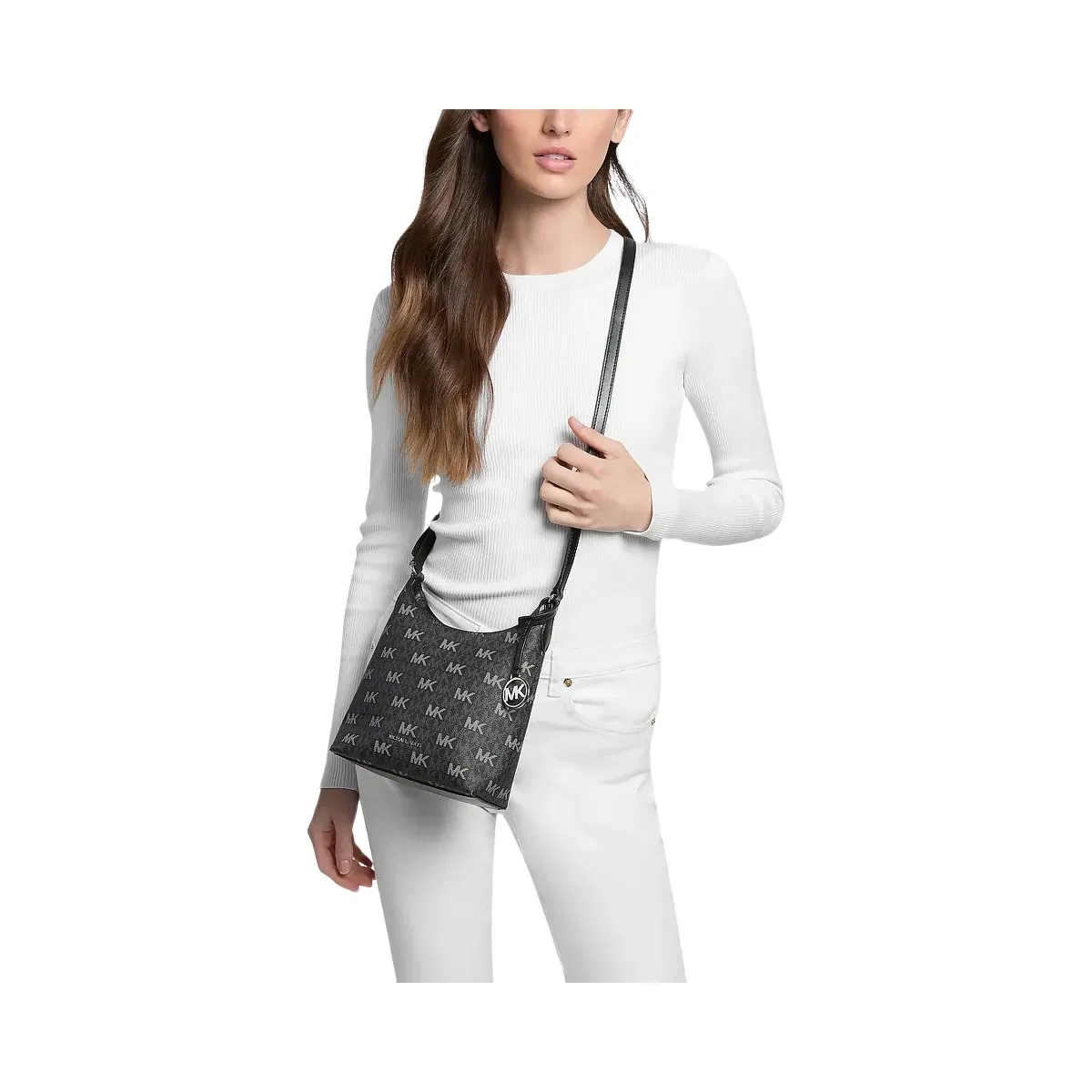 Michael Kors Maya Small Signature Logo Crossbody Bag Black