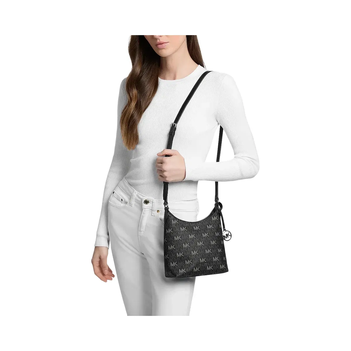 Michael Kors Maya Small Signature Logo Crossbody Bag Black