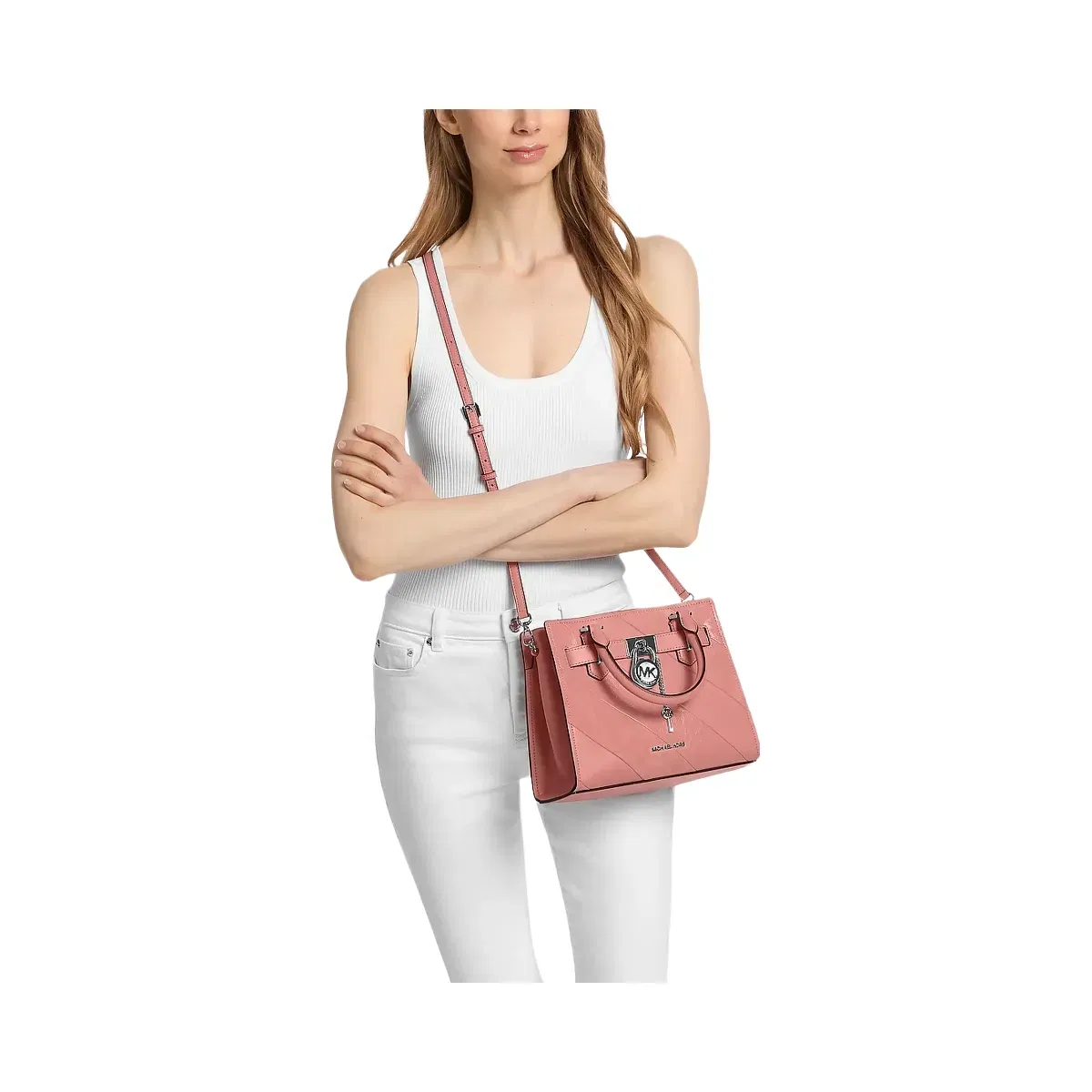 Michael Kors Hamilton Small Convertible Satchel Sunset Rose