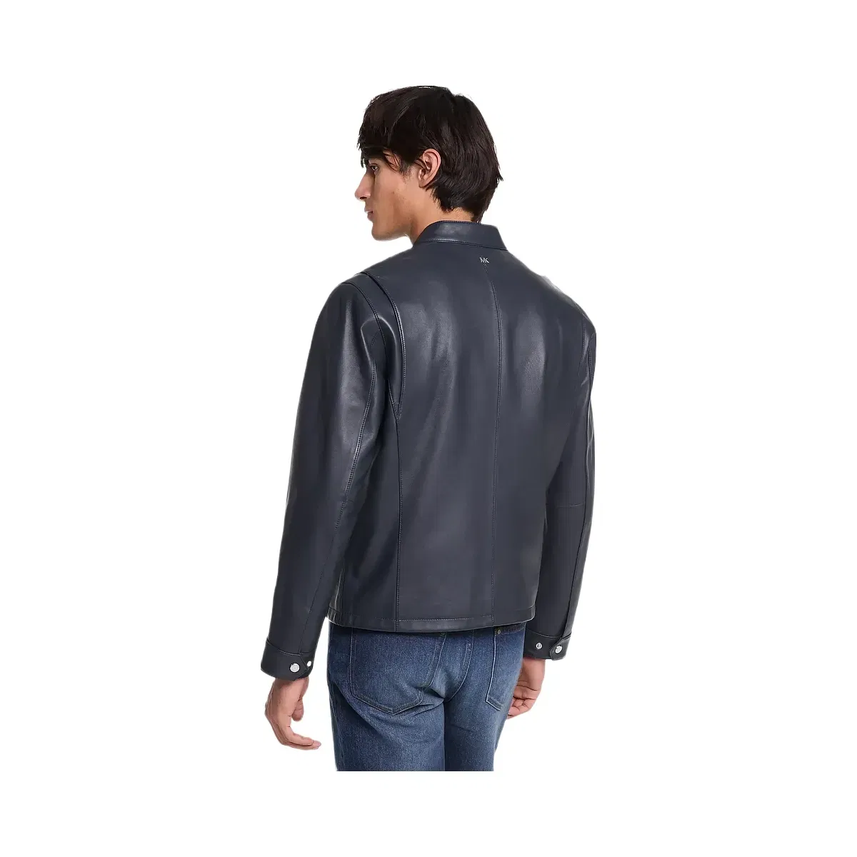 Michael Kors Leather Moto Jacket Midnight