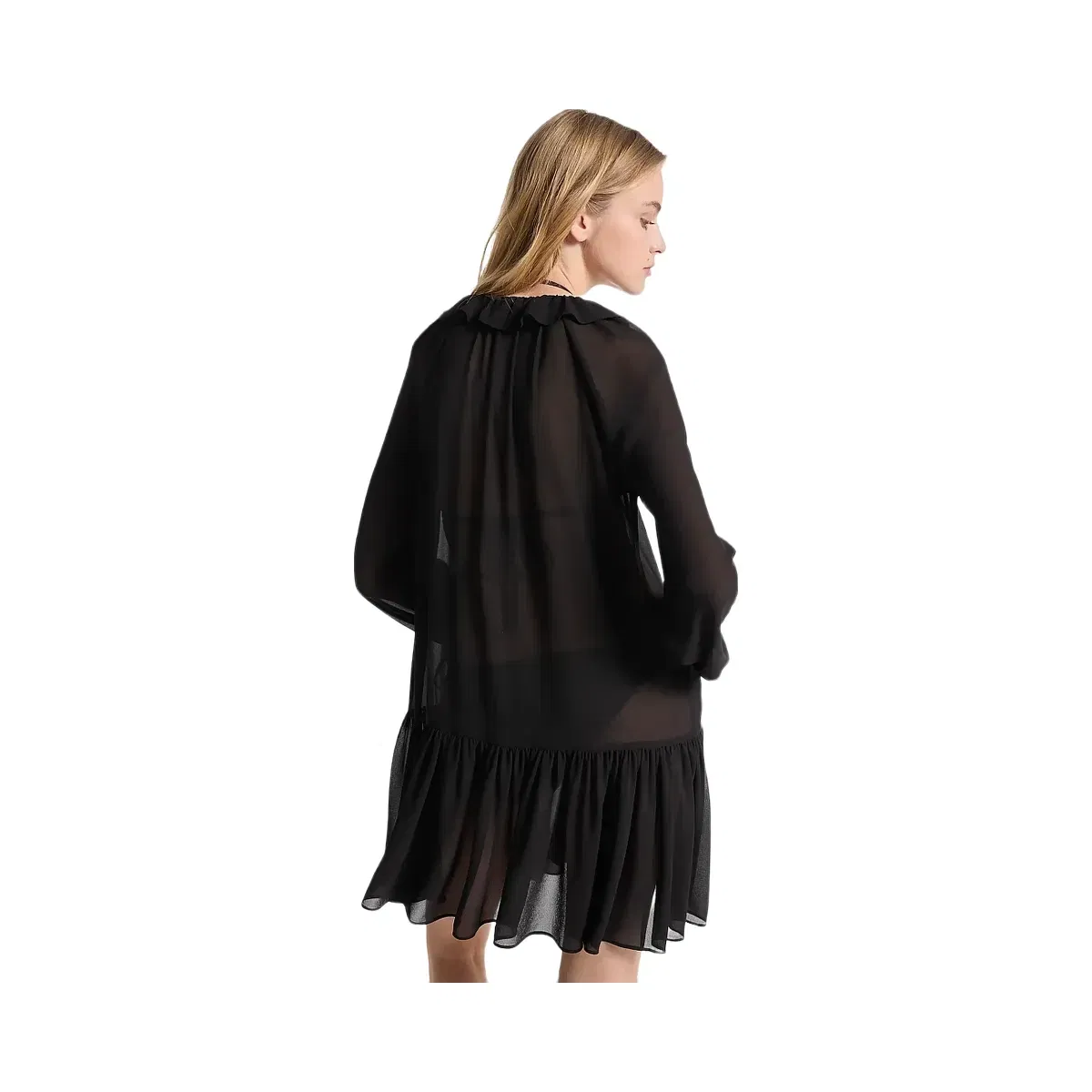 Michael Kors Ruffled Mini Dress Black