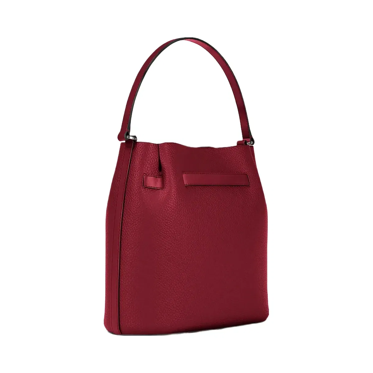 Michael Kors Carson Medium Pebbled Leather Convertible Bucket Crossbody Bag Maroon