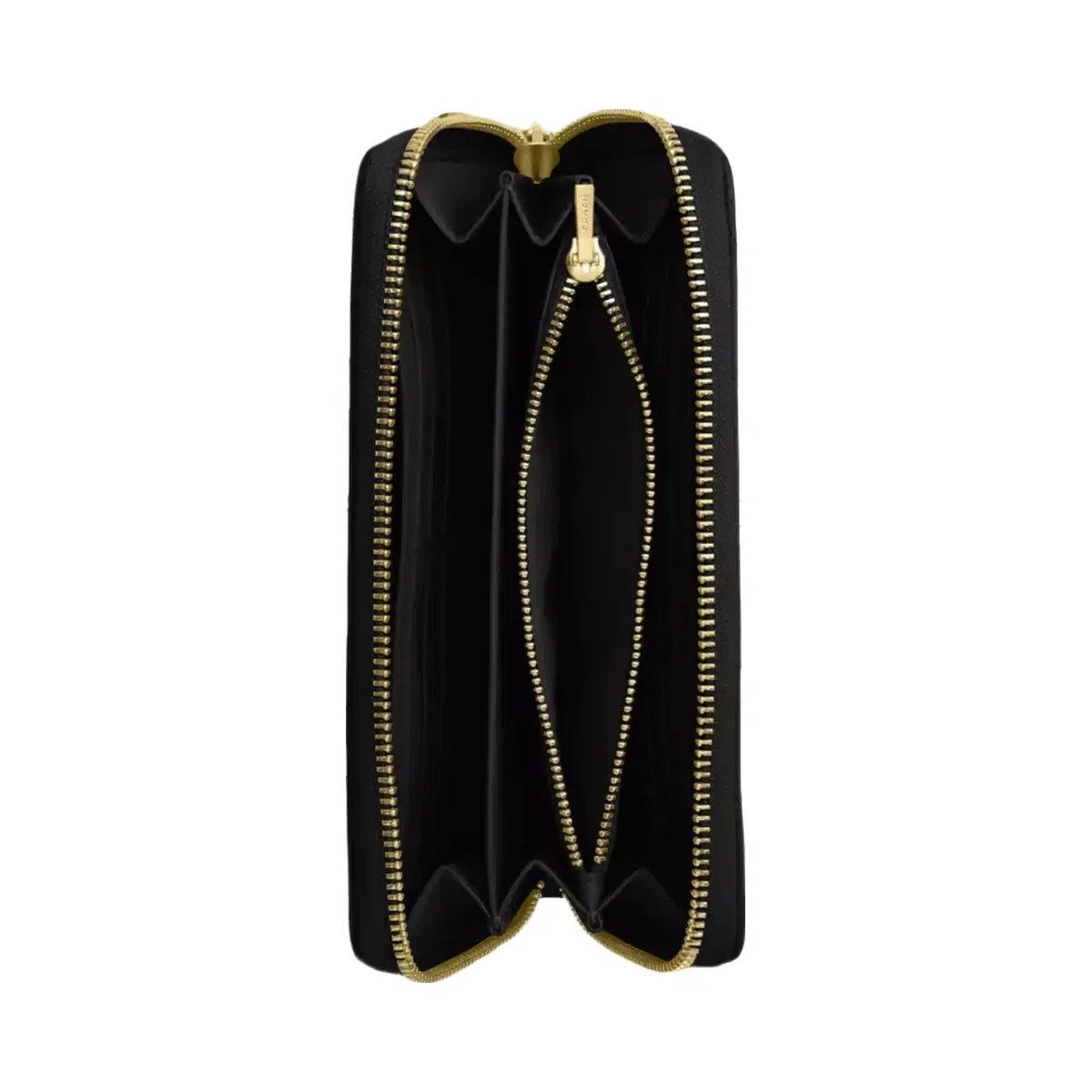 Coach Long Zip Around Wallet With Quilting in Gold Black