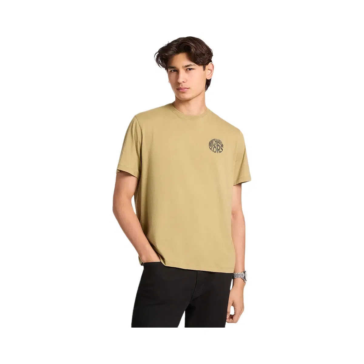 Michael Kors Graphic Logo Cotton Jersey T-Shirt Oregano