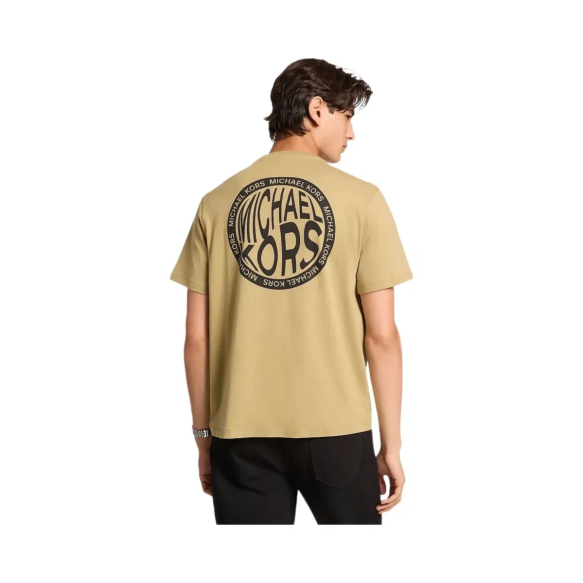 Michael Kors Graphic Logo Cotton Jersey T-Shirt Oregano