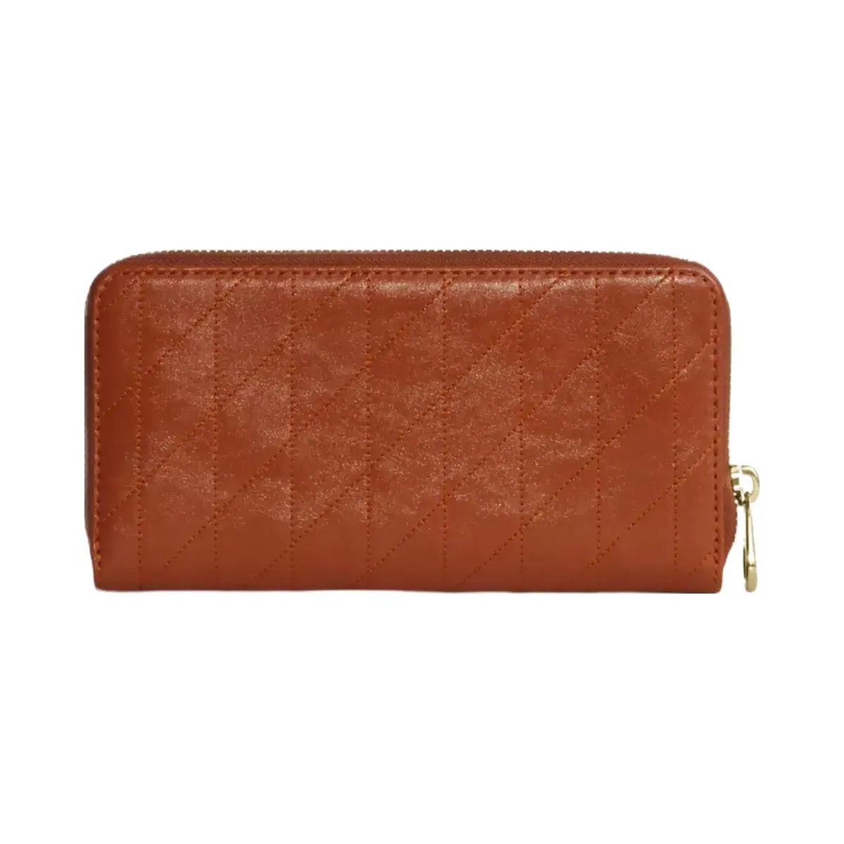 Coach Long Zip Around Wallet With Quilting in Gold Cinnamon