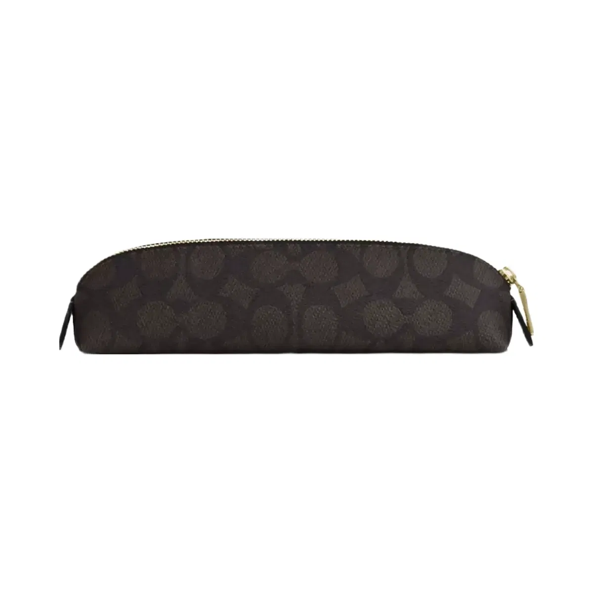 Coach Pencil Case In Signature Canvas in Gold Walnut Black