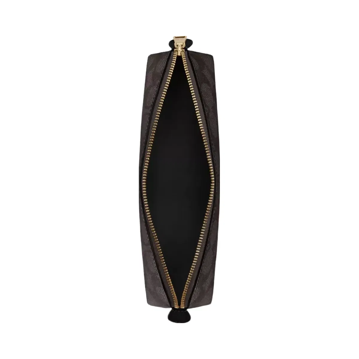 Coach Pencil Case In Signature Canvas in Gold Walnut Black