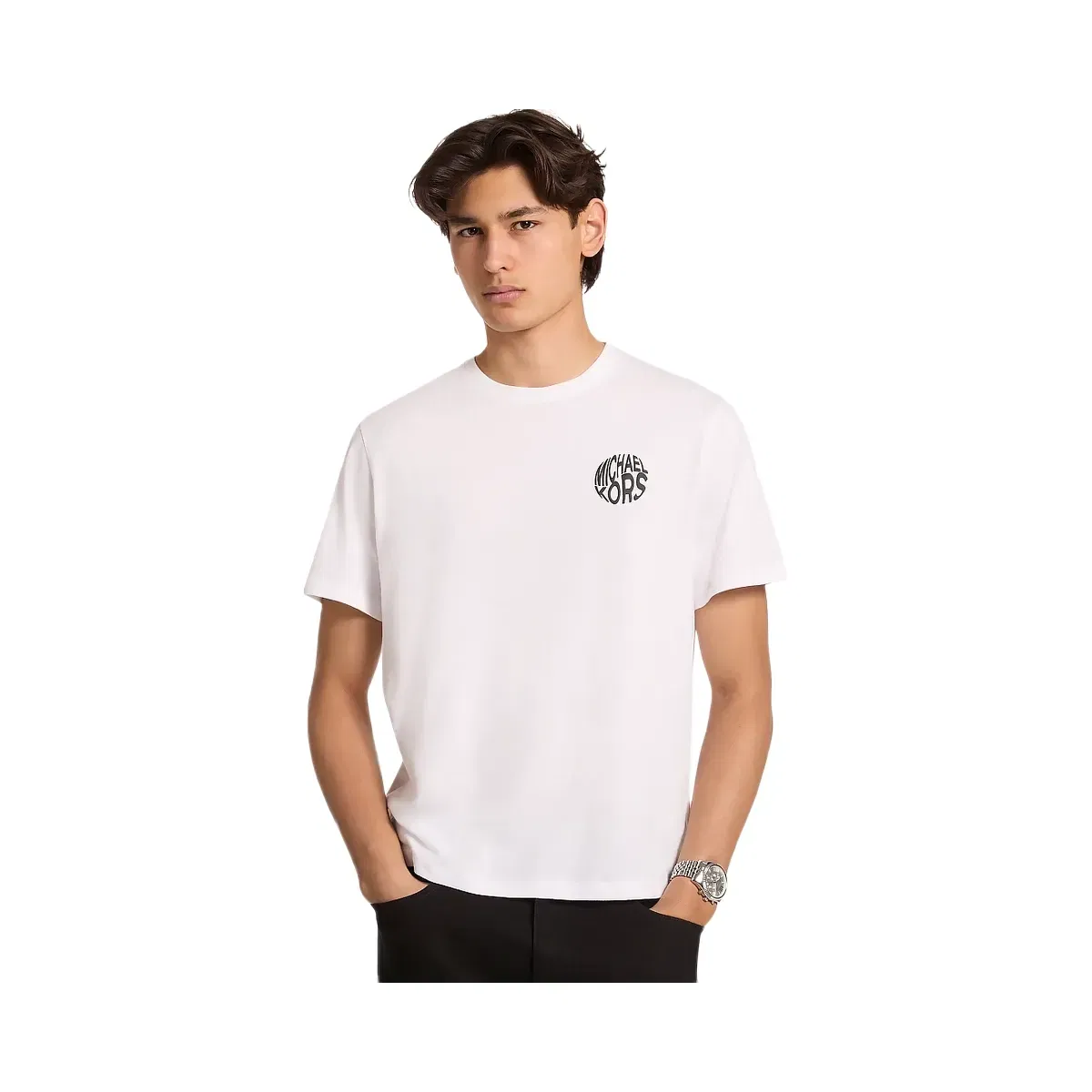 Michael Kors Graphic Logo Cotton Jersey T-Shirt White
