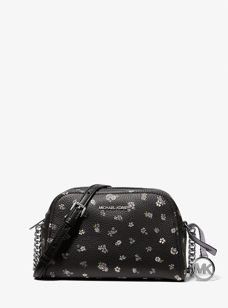 Michael Kors Ashton Extra-Small Floral Printed Camera Crossbody Bag Black