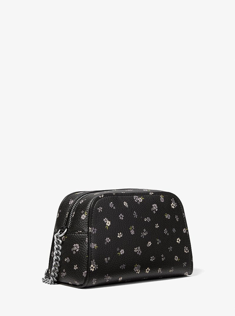 Michael Kors Ashton Extra-Small Floral Printed Camera Crossbody Bag Black