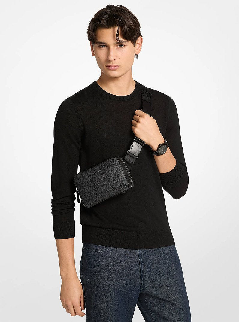 Michael Kors Cooper Signature Logo Belt Bag Black