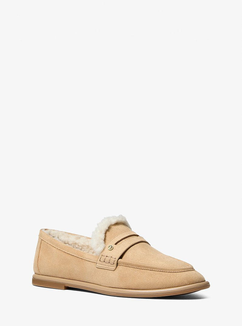 Michael Kors Bree Faux Shearling Trim Loafer Camel