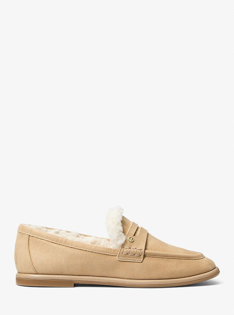 Michael Kors Bree Faux Shearling Trim Loafer Camel