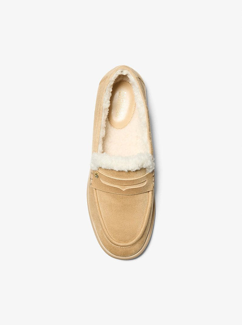 Michael Kors Bree Faux Shearling Trim Loafer Camel