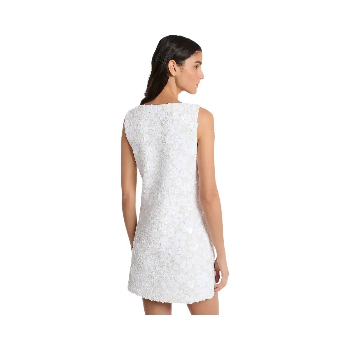 Michael Kors Floral Embellished Scuba Mini Dress White
