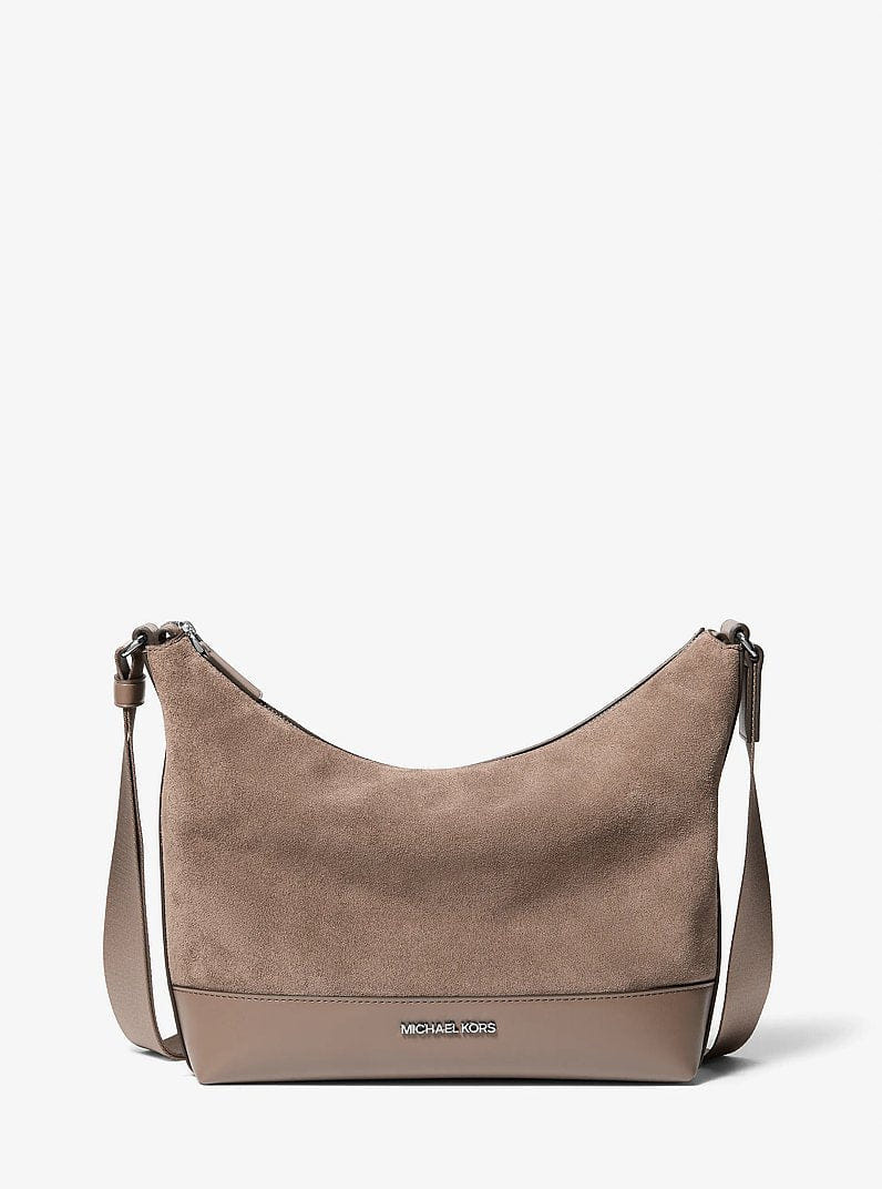 Michael Kors Cooper Suede Crossbody Bag Mushroom