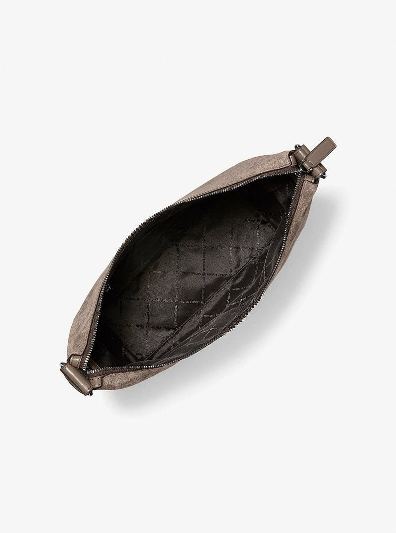 Michael Kors Cooper Suede Crossbody Bag Mushroom
