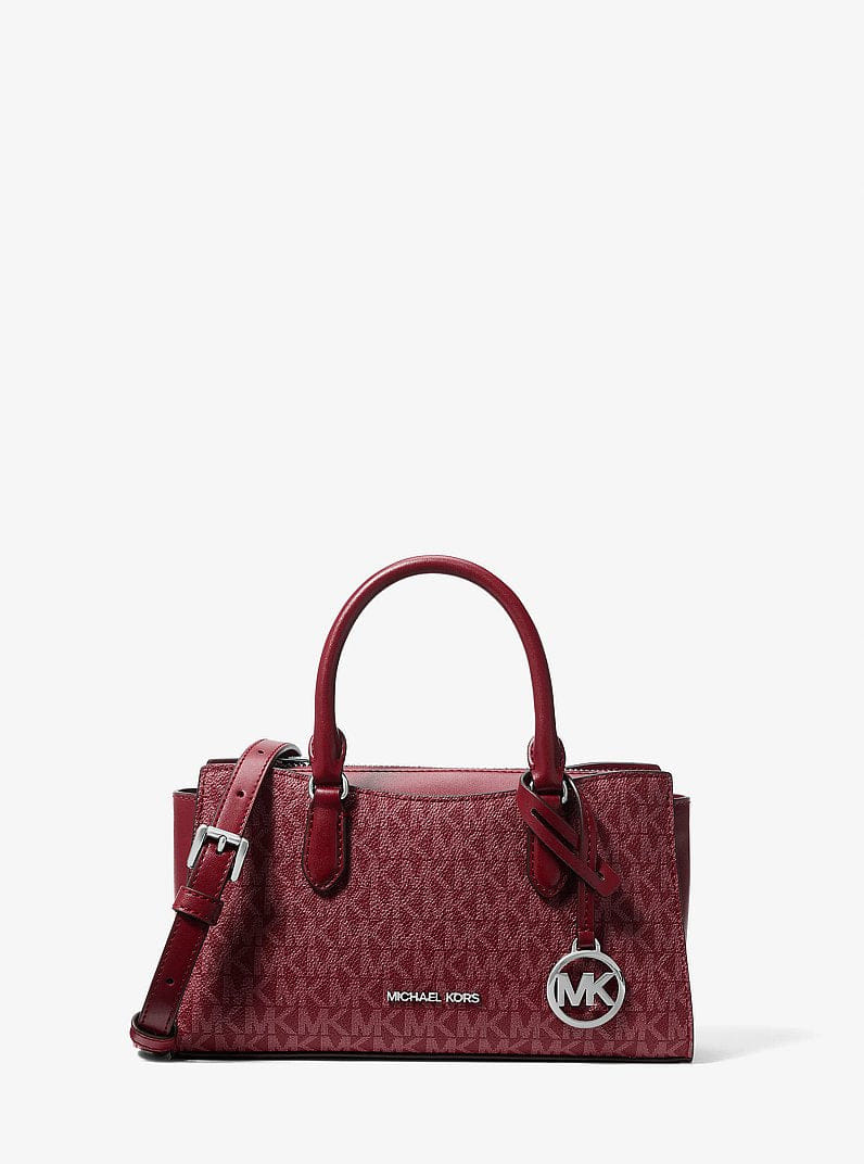 Michael Kors Arden Small Signature Logo Messenger Bag Maroon