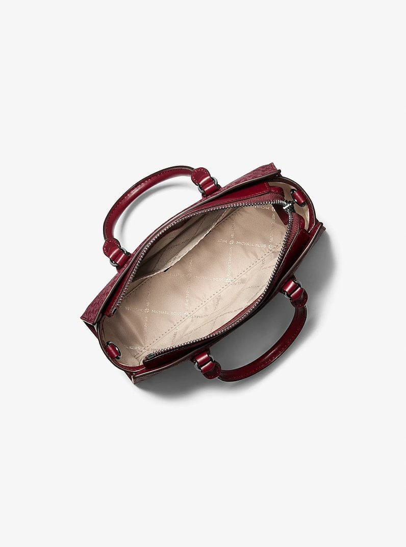 Michael Kors Arden Small Signature Logo Messenger Bag Maroon