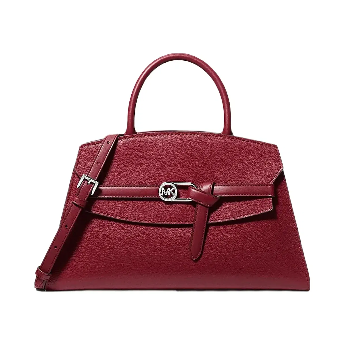 Michael Kors Greta Medium Leather Satchel Maroon