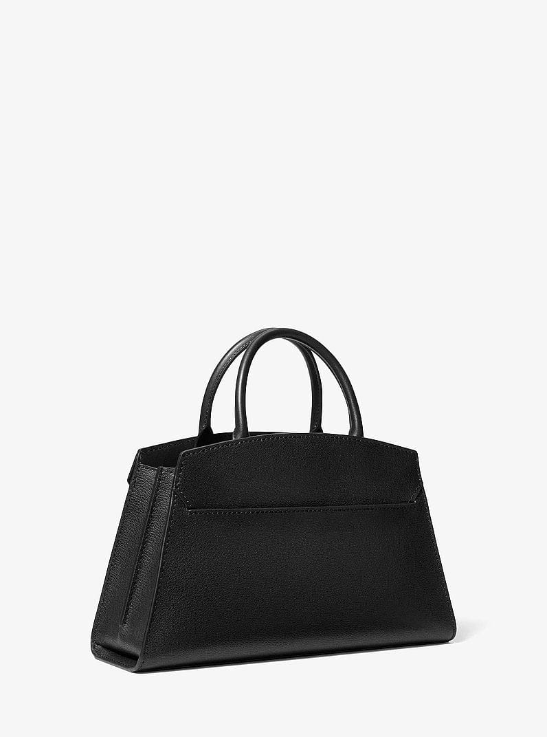 Michael Kors Greta Medium Leather Satchel Black