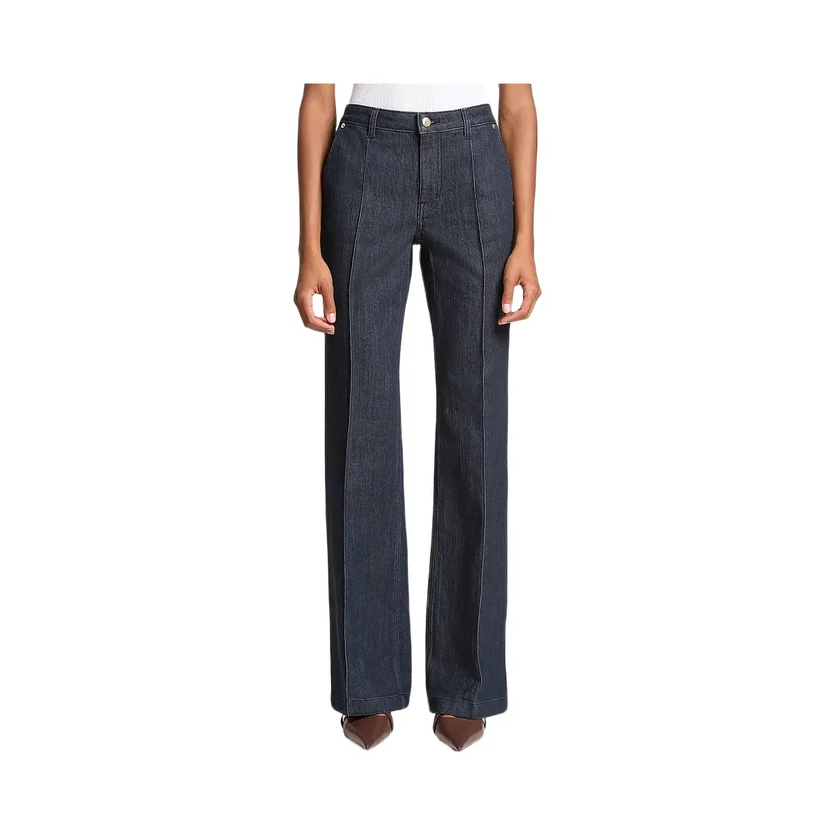 Michael Kors Pintuck Bootcut Stretch Denim Jeans Rinse