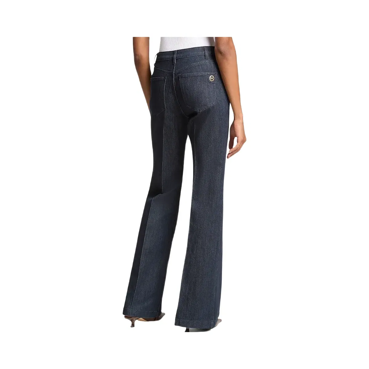 Michael Kors Pintuck Bootcut Stretch Denim Jeans Rinse