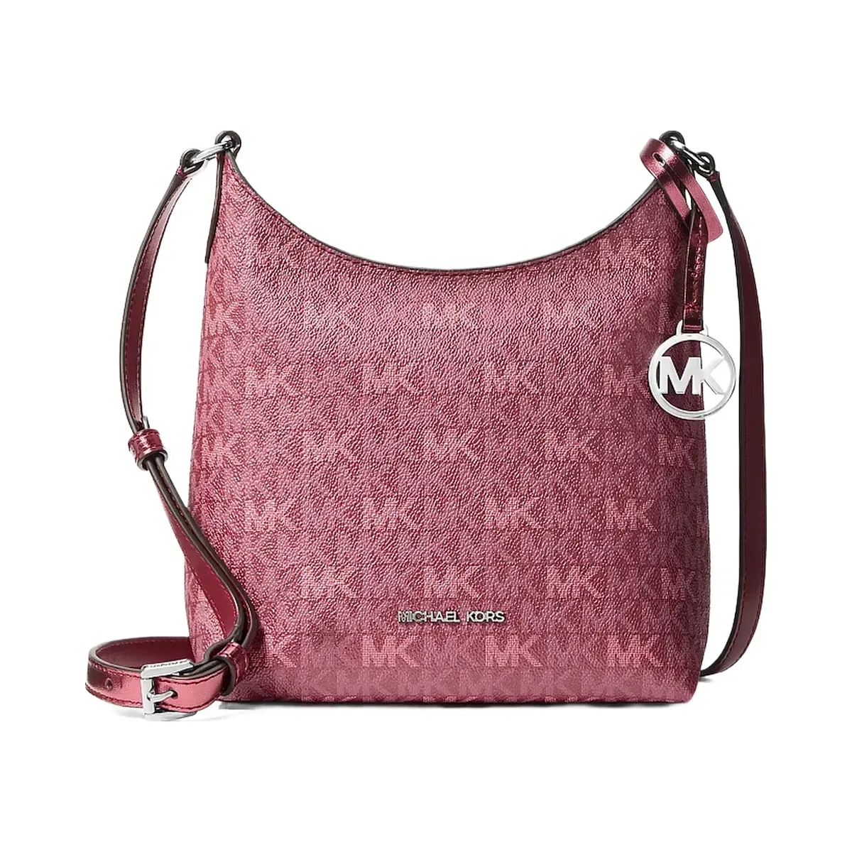 Michael Kors Maya Small Signature Logo Crossbody Bag Maroon